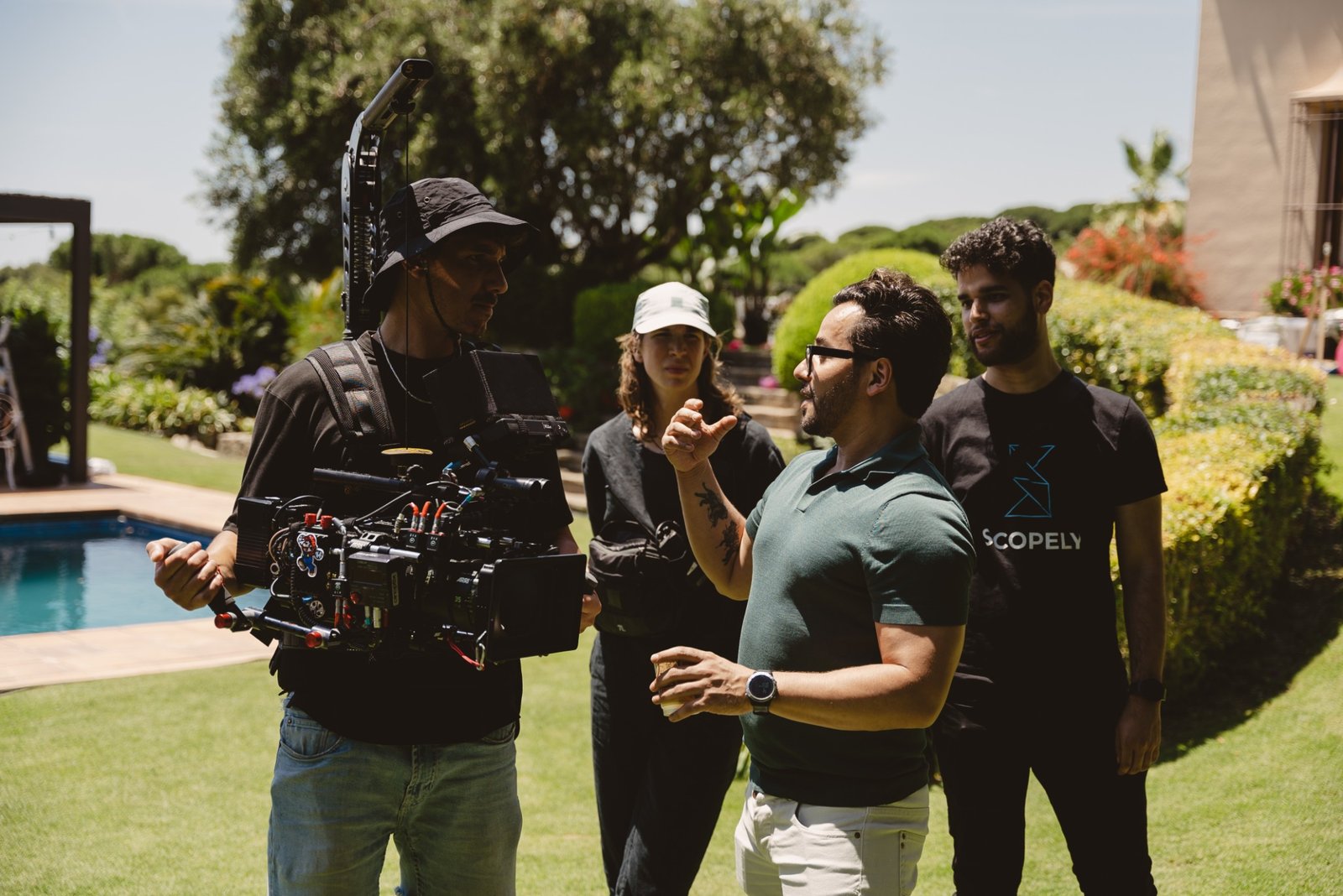 Behind the scenes on set with the crew